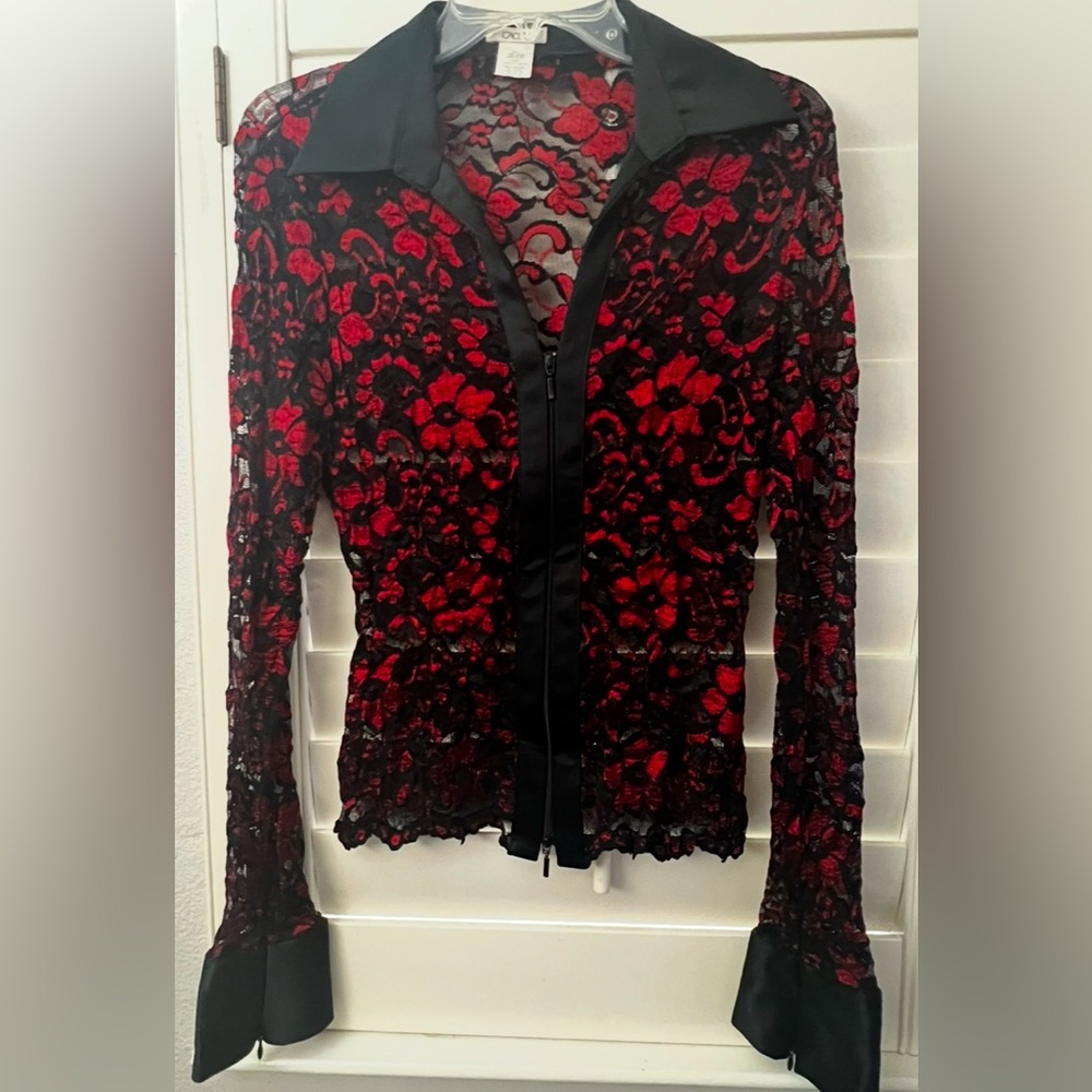 Beautiful sheer lace top with classy features